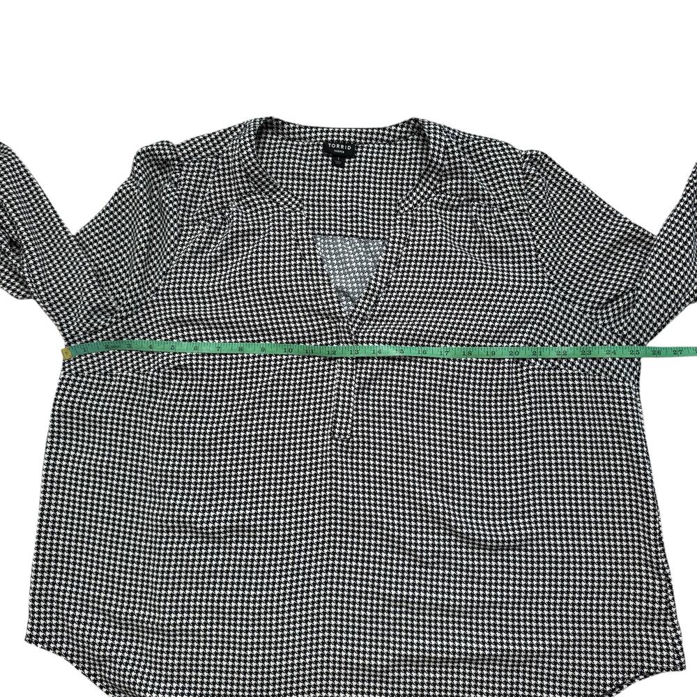 TORRID Harper Studio Crepe De Chine Houndstooth Blouse Sz 1X 1 Black #40840641 - Picture 8 of 10
